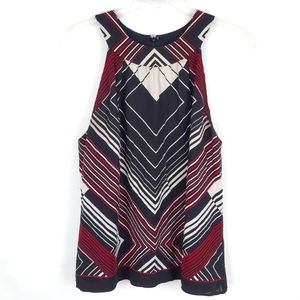 Tahari Silk Tank Top Blouse Womens L/XL Going Out Old Money Whimsigoth Bohemian